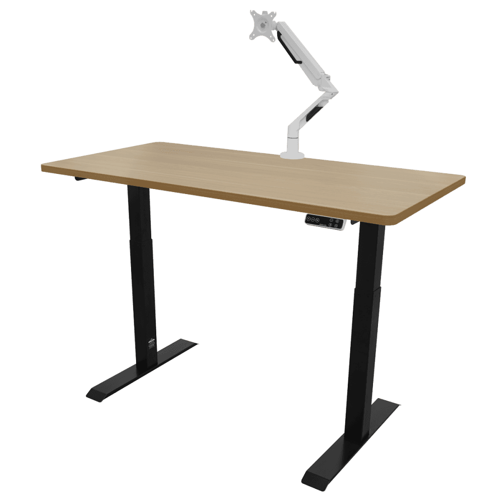 Dellonda Oak Electric Height Adjustable Standing Desk, 1400 x 700mm Dual Motor 100kg Model No- DH33