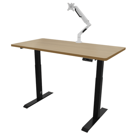 Dellonda Oak Electric Height Adjustable Standing Desk, 1400 x 700mm Dual Motor 100kg Model No- DH33