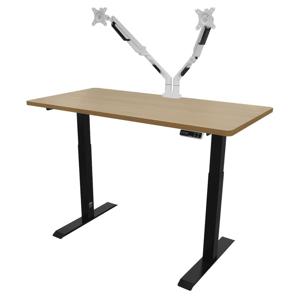 Dellonda Oak Electric Height Adjustable Standing Desk, 1400 x 700mm Dual Motor 100kg Model No- DH33