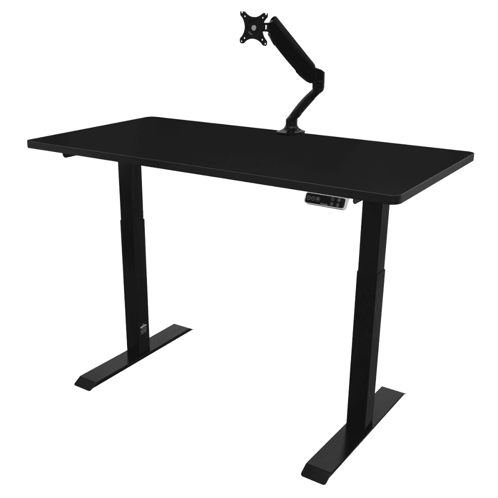 Dellonda Black Electric Height Adjustable Standing Desk, 1400 x 700mm Dual Motor 100kg Model No- DH34