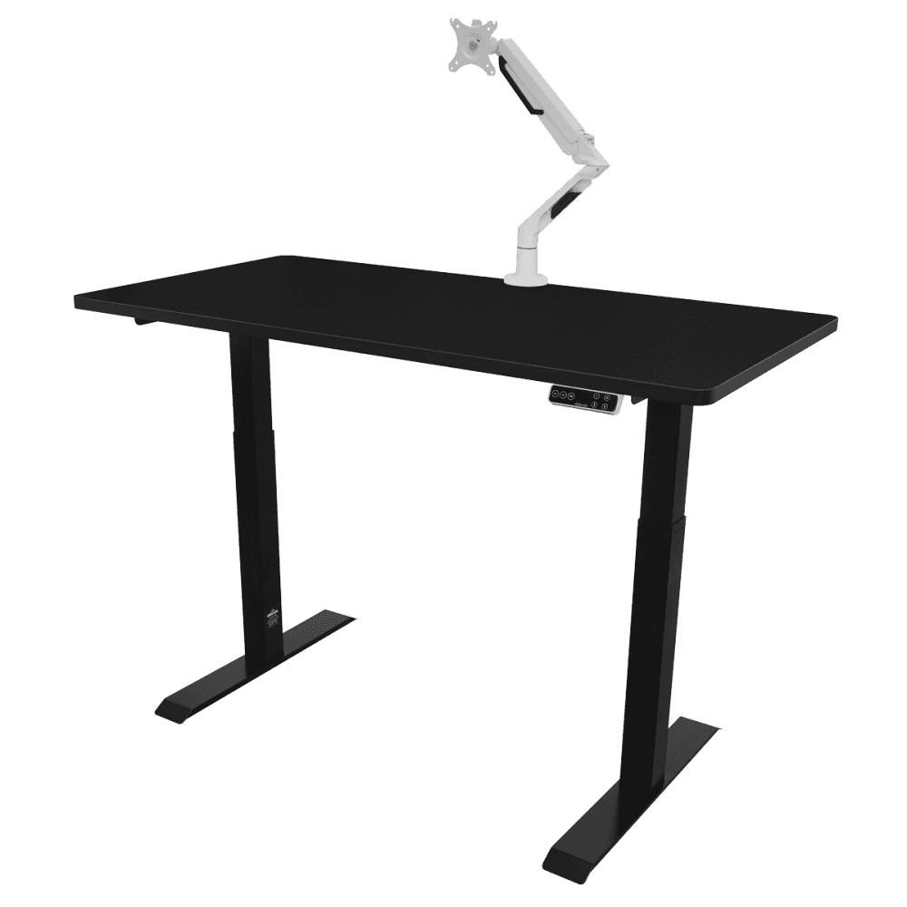 Dellonda Black Electric Height Adjustable Standing Desk, 1400 x 700mm Dual Motor 100kg Model No- DH34