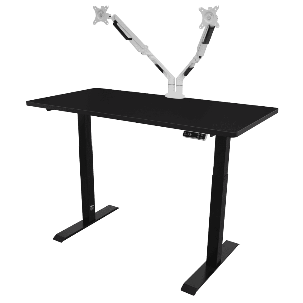 Dellonda Black Electric Height Adjustable Standing Desk, 1400 x 700mm Dual Motor 100kg Model No- DH34
