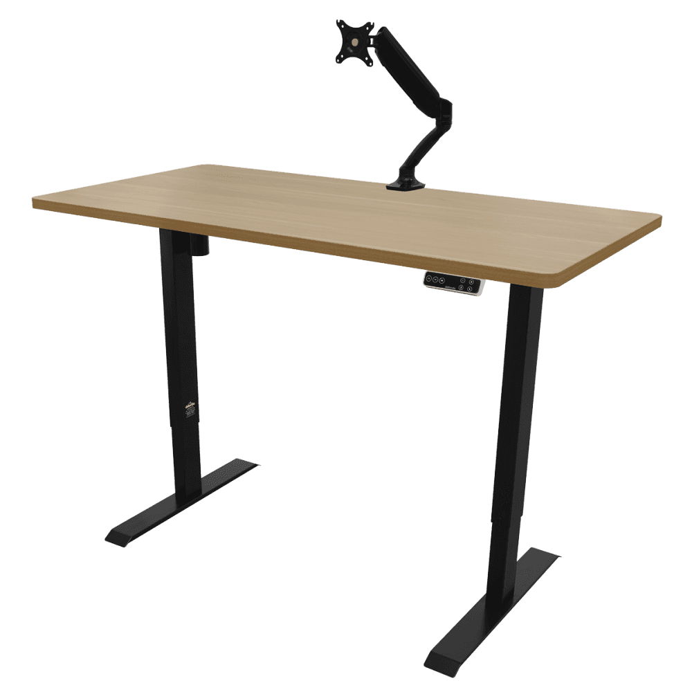 Dellonda Oak Electric Adjustable-Height Standing Desk with Memory, Quiet & Fast 1400 x 700mm Model No- DH41