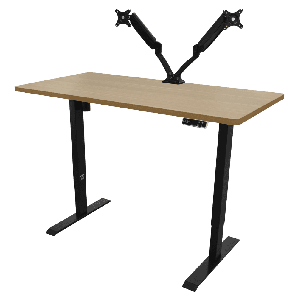 Dellonda Oak Electric Adjustable-Height Standing Desk with Memory, Quiet & Fast 1400 x 700mm Model No- DH41