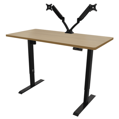 Dellonda Oak Electric Adjustable-Height Standing Desk with Memory, Quiet & Fast 1400 x 700mm Model No- DH41