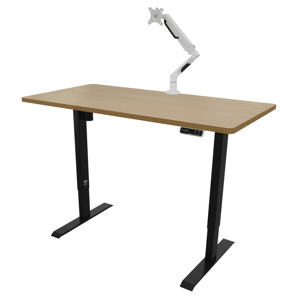 Dellonda Oak Electric Adjustable-Height Standing Desk with Memory, Quiet & Fast 1400 x 700mm Model No- DH41