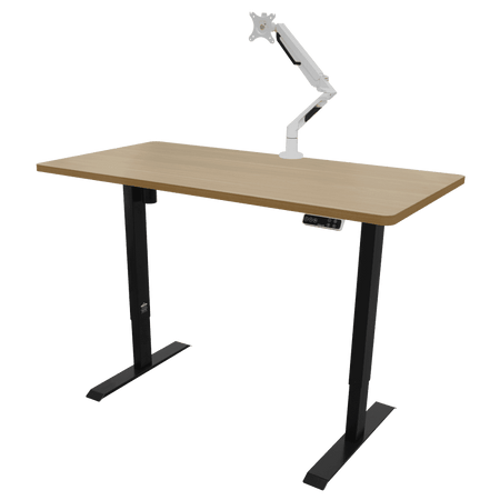 Dellonda Oak Electric Adjustable-Height Standing Desk with Memory, Quiet & Fast 1400 x 700mm Model No- DH41