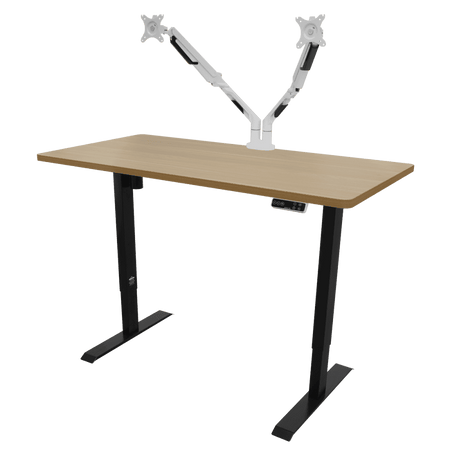 Dellonda Oak Electric Adjustable-Height Standing Desk with Memory, Quiet & Fast 1400 x 700mm Model No- DH41