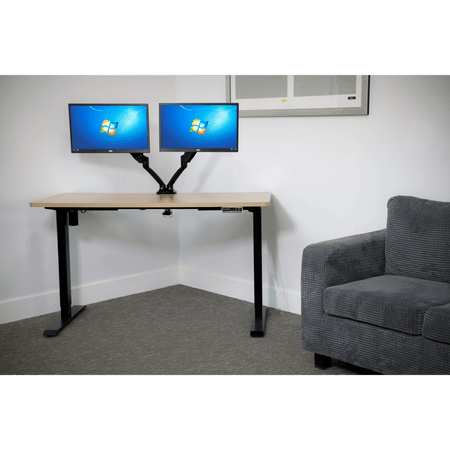 Dellonda Oak Electric Adjustable-Height Standing Desk with Memory, Quiet & Fast 1400 x 700mm Model No- DH41