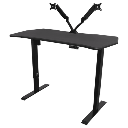 Dellonda Carbon Fibre Effect Electric Height Adjustable Standing Desk with Memory, Quiet, 1400 x 700mm Model No- DH43