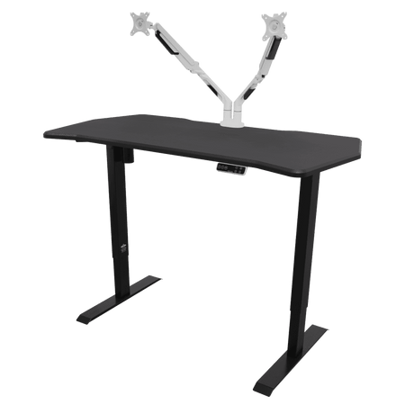 Dellonda Carbon Fibre Effect Electric Height Adjustable Standing Desk with Memory, Quiet, 1400 x 700mm Model No- DH43