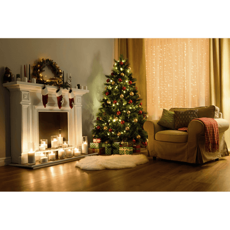 Dellonda Artificial Hinged Christmas Tree 7ft(210cm) Model No- DH46