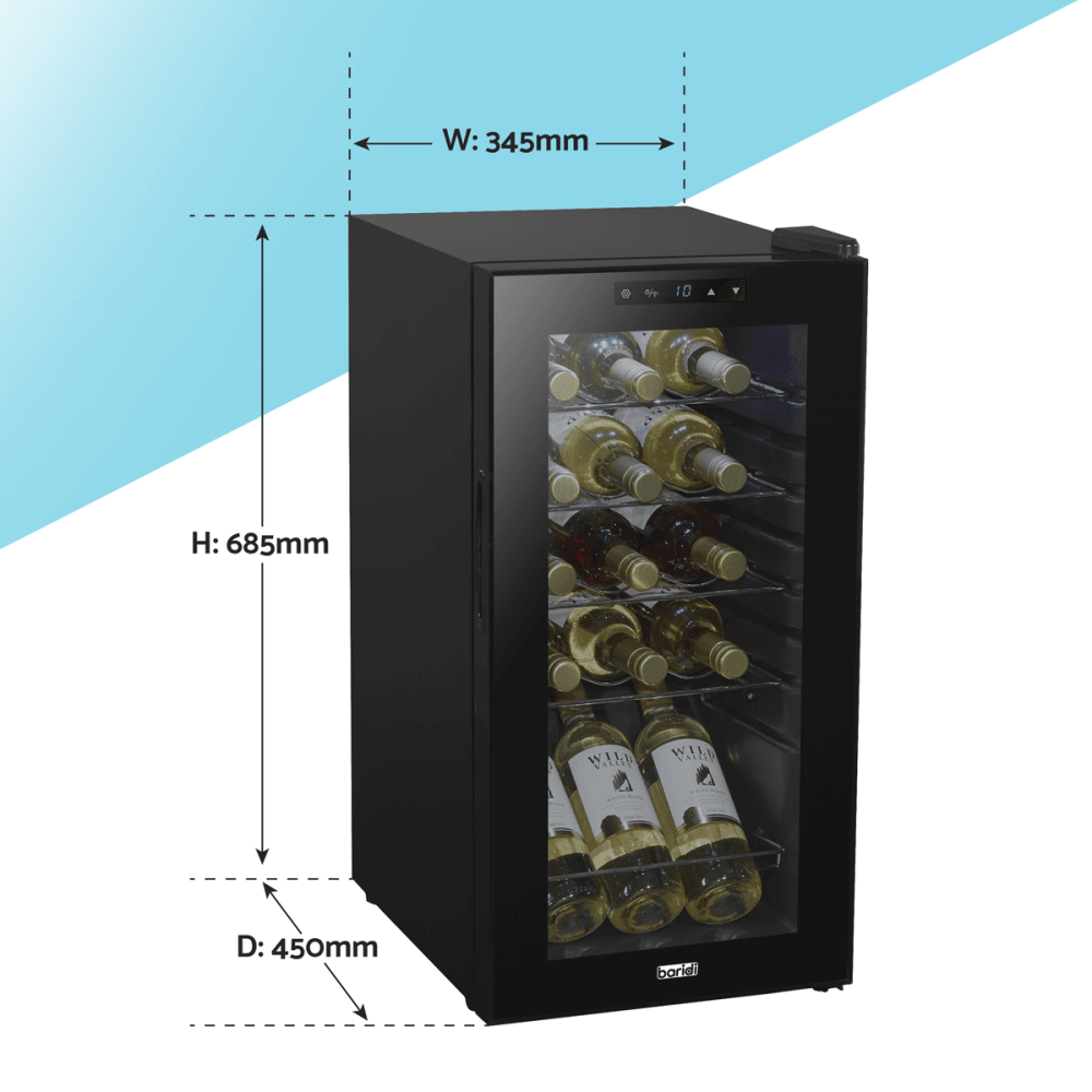 Baridi 15 Bottle Tabletop Wine Fridge & Cooler Model No- DH5