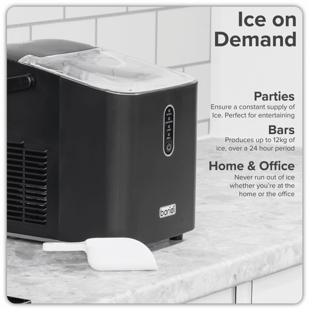 Baridi Ice Cube Maker with LED Display & 10 Minute Freeze Model No- DH52