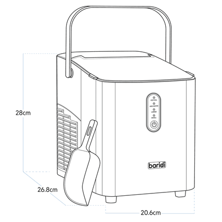 Baridi Ice Cube Maker with LED Display & 10 Minute Freeze Model No- DH52