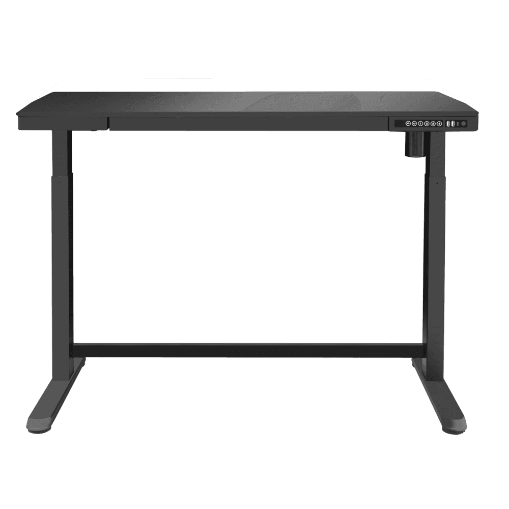 Dellonda Single Motor Ultra-Quiet Electric Desk with Control Panel, USB Port & Drawer - Black Desktop Model No- DH53