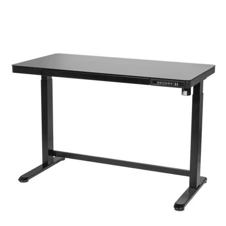 Dellonda Single Motor Ultra-Quiet Electric Desk with Control Panel, USB Port & Drawer - Black Desktop Model No- DH53