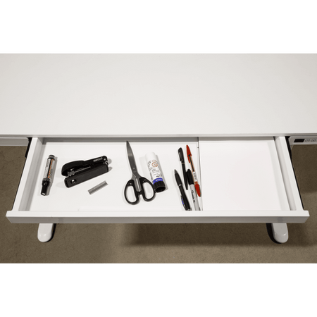 Dellonda Single Motor Ultra-Quiet Electric Desk with Control Panel, USB Port & Drawer - White Desktop Model No- DH54
