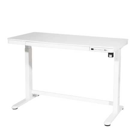 Dellonda Single Motor Ultra-Quiet Electric Desk with Control Panel, USB Port & Drawer - White Desktop Model No- DH54