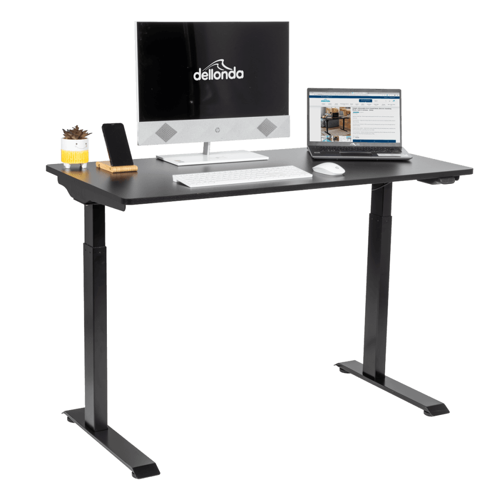 Dellonda Single Motor Ultra-Quiet Adjustable-Height Electric Sit/Stand Desk - Black Desktop Model No- DH55