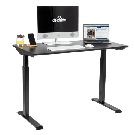 Dellonda Single Motor Ultra-Quiet Adjustable-Height Electric Sit/Stand Desk - Black Desktop Model No- DH55