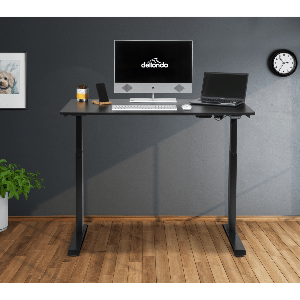 Dellonda Single Motor Ultra-Quiet Adjustable-Height Electric Sit/Stand Desk - Black Desktop Model No- DH55