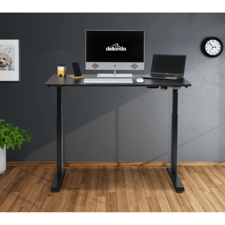 Dellonda Single Motor Ultra-Quiet Adjustable-Height Electric Sit/Stand Desk - Black Desktop Model No- DH55