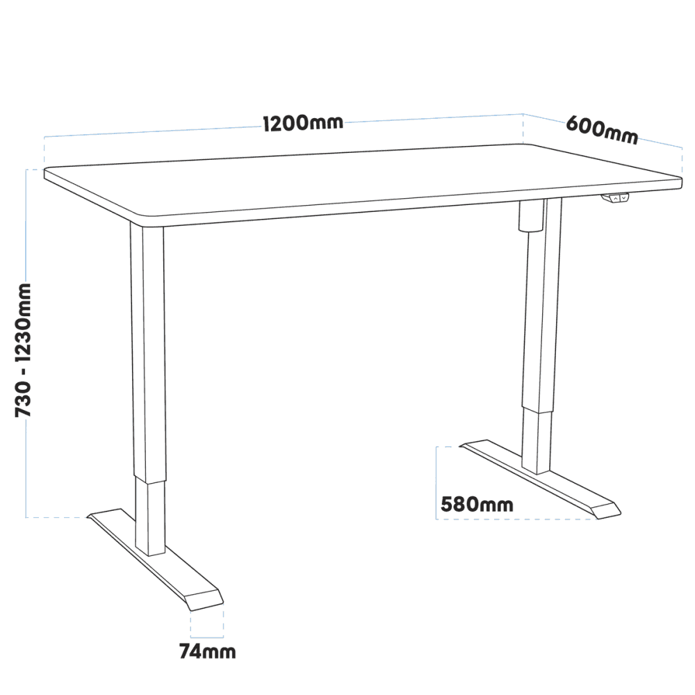 Dellonda Single Motor Ultra-Quiet Adjustable-Height Electric Sit/Stand Desk - Black Desktop Model No- DH55