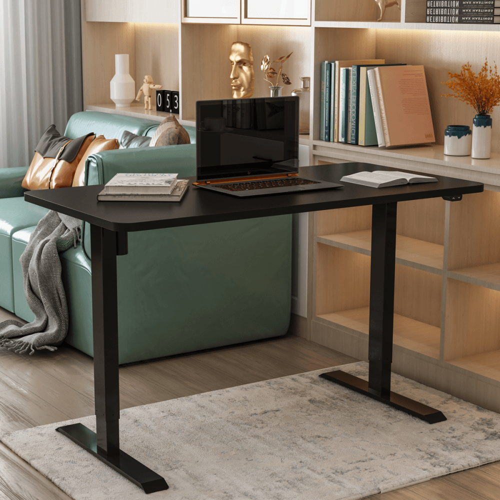 Dellonda Single Motor Ultra-Quiet Adjustable-Height Electric Sit/Stand Desk - Black Desktop Model No- DH55