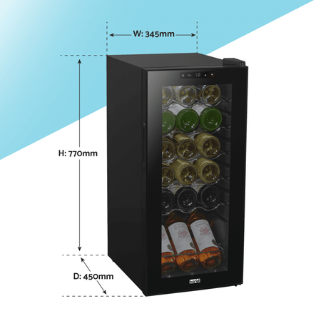 Baridi 18 Bottle Wine Fridge & Cooler - Black Model No- DH6
