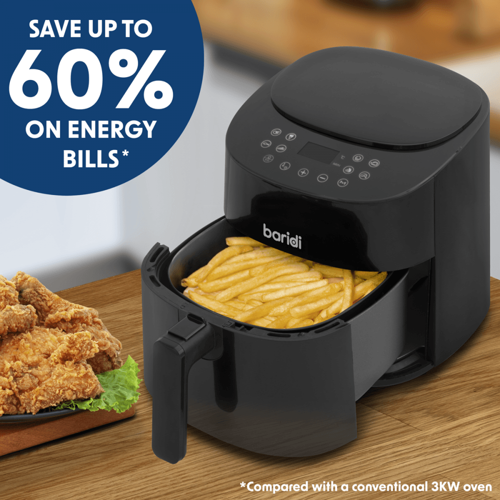 Baridi Single Zone Air Fryer with 8 Preset Functions 3.5L Capacity : Model No- DH60