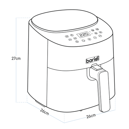 Baridi Single Zone Air Fryer with 8 Preset Functions 3.5L Capacity : Model No- DH60