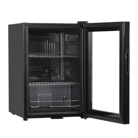 Baridi Beer & Drinks Fridge with LED Light, Black and Glass Door 60L Model No- DH62