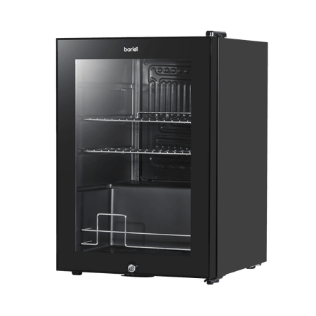 Baridi Beer & Drinks Fridge with LED Light, Black and Glass Door 60L Model No- DH62
