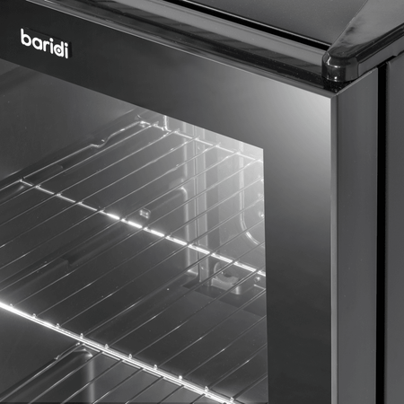 Baridi Beer & Drinks Fridge with LED Light, Black and Glass Door 60L Model No- DH62