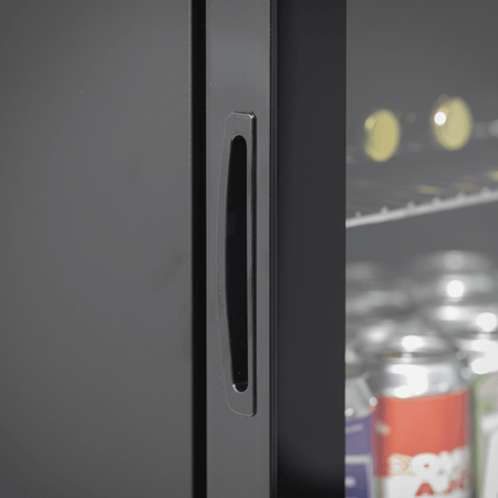 Baridi Beer & Drinks Fridge with LED Light, Black and Glass Door 60L Model No- DH62