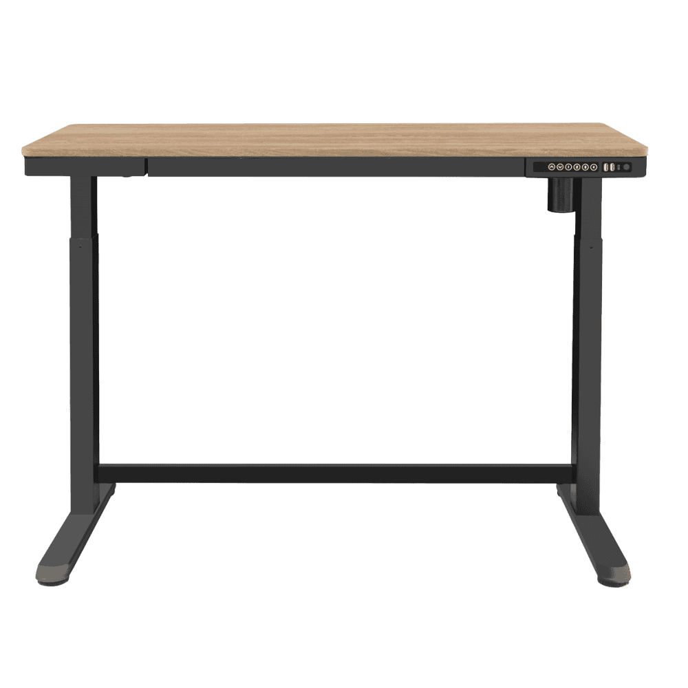 Dellonda Single Motor Ultra-Quiet Electric Desk with Control Panel, USB Port & Drawer - Oak Desktop Model No- DH65