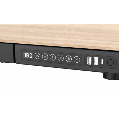 Dellonda Single Motor Ultra-Quiet Electric Desk with Control Panel, USB Port & Drawer - Oak Desktop Model No- DH65