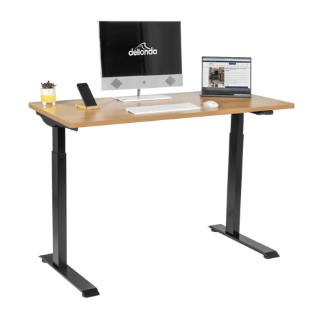 Dellonda Single Motor Ultra-Quiet Adjustable-Height Electric Sit/Stand Desk - Oak Desktop Model No- DH66