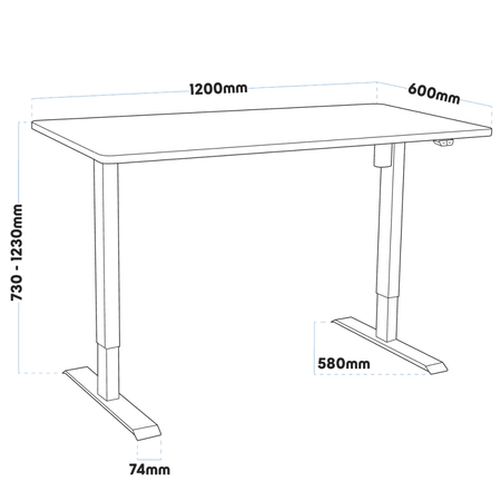 Dellonda Single Motor Ultra-Quiet Adjustable-Height Electric Sit/Stand Desk - Oak Desktop Model No- DH66