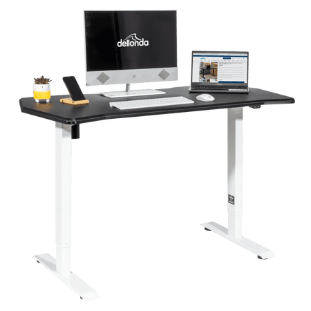 Dellonda Single Motor Ultra-Quiet Adjustable-Height Electric Sit/Stand Desk - Carbon Fibre Effect Desktop Model No- DH70