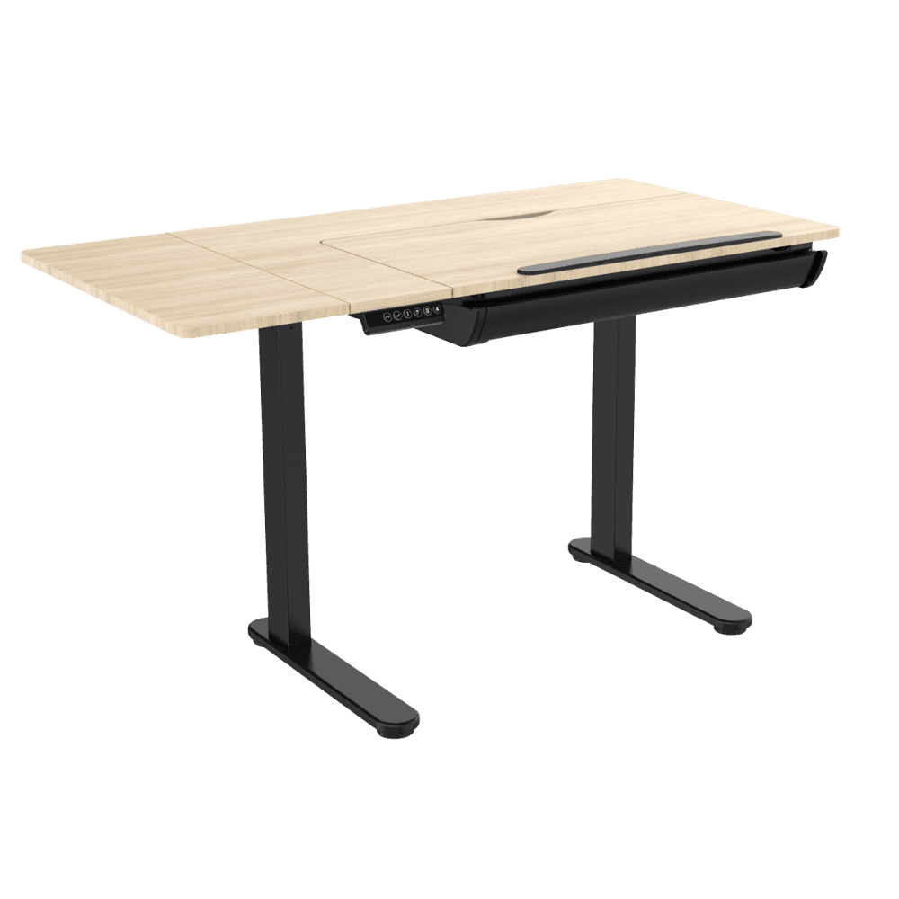 Dellonda Single Motor Ultra-Quiet Electric Adjustable Drawing Table with 40 Tilt, Drawer & Side Table Model No- DH71
