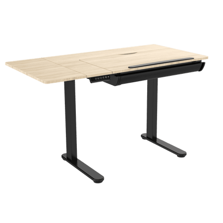 Dellonda Single Motor Ultra-Quiet Electric Adjustable Drawing Table with 40 Tilt, Drawer & Side Table Model No- DH71