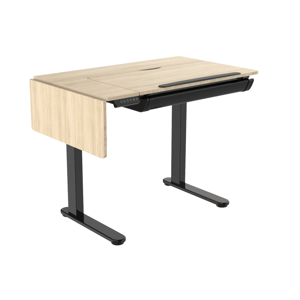 Dellonda Single Motor Ultra-Quiet Electric Adjustable Drawing Table with 40 Tilt, Drawer & Side Table Model No- DH71