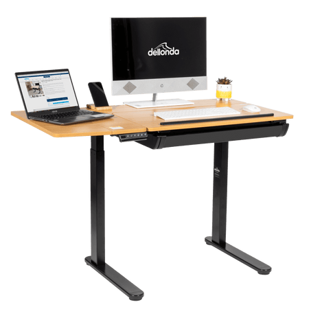 Dellonda Single Motor Ultra-Quiet Electric Adjustable Drawing Table with 40 Tilt, Drawer & Side Table Model No- DH71