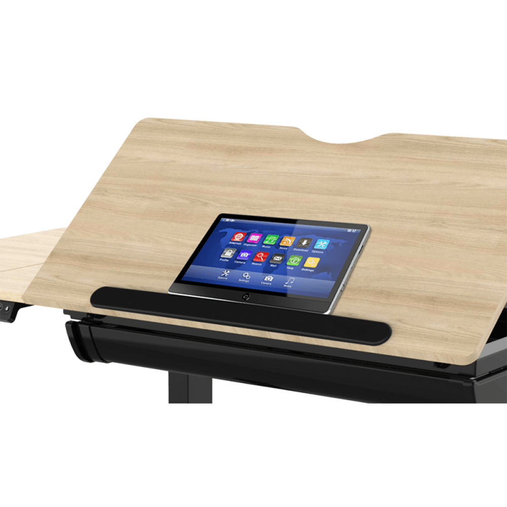 Dellonda Single Motor Ultra-Quiet Electric Adjustable Drawing Table with 40 Tilt, Drawer & Side Table Model No- DH71