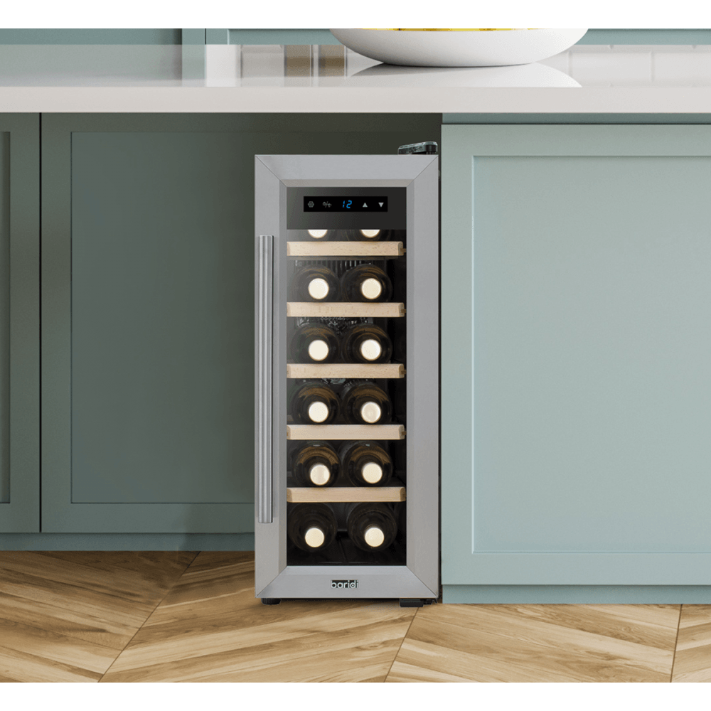 Baridi 12 Bottle Wine Fridge & Cooler - Stainless Steel Model No- DH74
