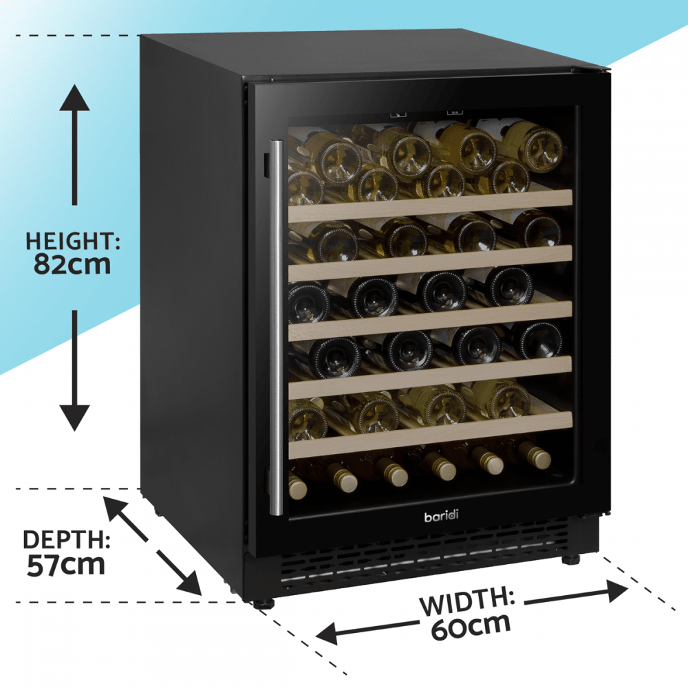 Baridi 54 Bottle Under-Counter/Freestanding Fridge & Cooler 60cm Model No- DH78