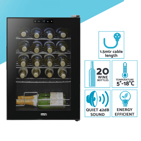 Baridi 20 Bottle Tabletop Wine Fridge & Cooler Model No- DH8
