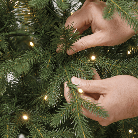 Dellonda Pre-Lit Hinged Christmas Tree with 350 Warm White LED Lights 7ft(210cm) Model No- DH82